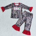 thumbnail image 1 of Ropa de invierno para niños, conjunto de ropa de dormir de Navidad, camisa de guitarra de Papá Noel, pantalones rojos, pijamas de moda, 1 of 4