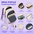thumbnail image 5 of QWKLEAJ School Backpack for Teen Girls, Large Capacity Laptop Bag for High School Middle School Elementary, Aesthetic Bookbag College Women Purple, 5 of 7