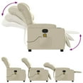 thumbnail image 3 of vidaXL Massage Recliner Chair Cream Faux Leather, 3 of 5