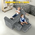 thumbnail image 2 of Kids Couch Sofa 12PCS, Convertible Toddler Couch, Modular Kids Play Couch, Floor Sectional Couch, Kids Buildable Couch for Playing, Reading, Sleeping, DIY Creativing Playroom Furniture, Grey, 2 of 9