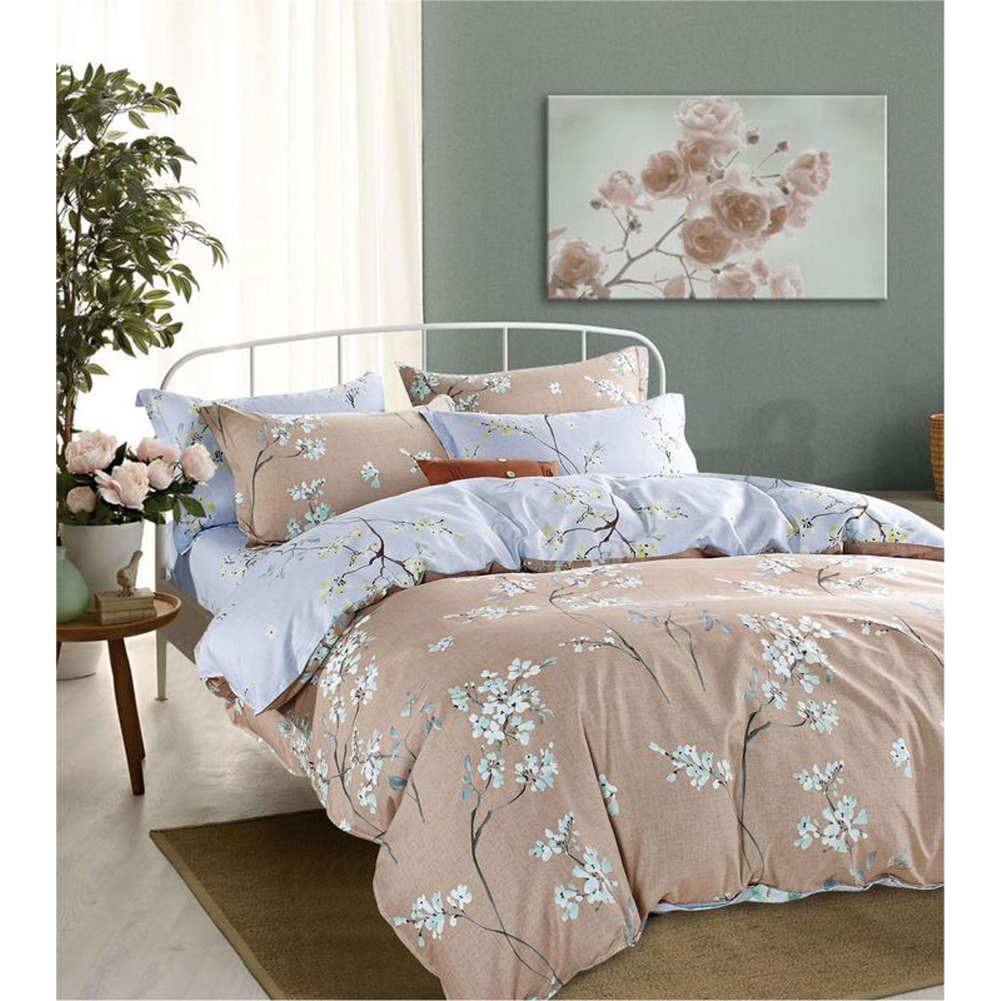 Forest Frost Flower Cute Home Comforter Set Double Stitching