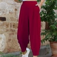 thumbnail image 2 of Inleife Womens Summer Pants 2025 Trendy, Casual Elastic Waist Women New Fashion Solid Pocket Pants Full Length Pants, 2 of 5