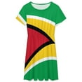 thumbnail image 3 of Flag of Guyana.National Flag of Guyana Dress Fashion Beach Short Sleeve Dresses Female Party Printed Sundress, 3 of 7