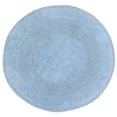 thumbnail image 4 of Home Weavers Double Ruffle Collection 100% Cotton Tufted Round Shape Bathroom Rug, Soft and Absorbent Bath Rugs, Non-Slip Bath Rug, Machine Wash Dry Bath Mats for Bathroom Floor- 28" Round, Blue, 4 of 9