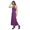 thumbnail image 4 of Moomaya WoMen's Solid Adjustable Spaghetti Strap Casual Dress With Side Slit, 4 of 6