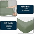 thumbnail image 3 of 4 Piece Split Head California King Sheets Sets for Sleep Number Adjustable Beds - 800 TC 100% Cotton Split Top Cal-King Sheets 36" Flex Head, Fits 15" Deep Mattress - Sage Solid, 3 of 8