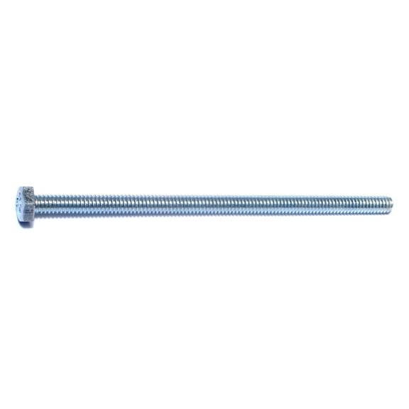 1/4"-20 x 5" Zinc Plated Steel Coarse Full Thread Hex Head Tap Bolts (8 pcs.)