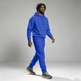 thumbnail image 4 of Men's Sweatsuit 2 Piece Set Fleece Lined Hoodie and Jogger Sweatpants, Casual Athletic Pullover Tracksuit with Pockets for Fall Winter Blue S, 4 of 9