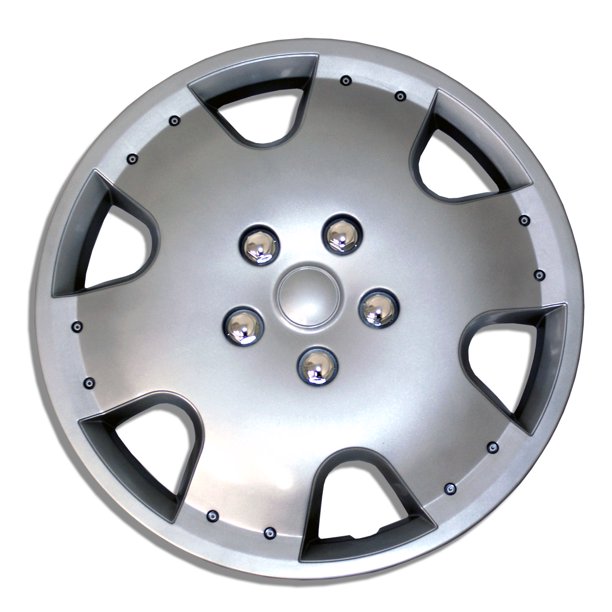 Set of 4 Metallic Silver PopOn Hubcaps 16" WC16720S Hub Caps