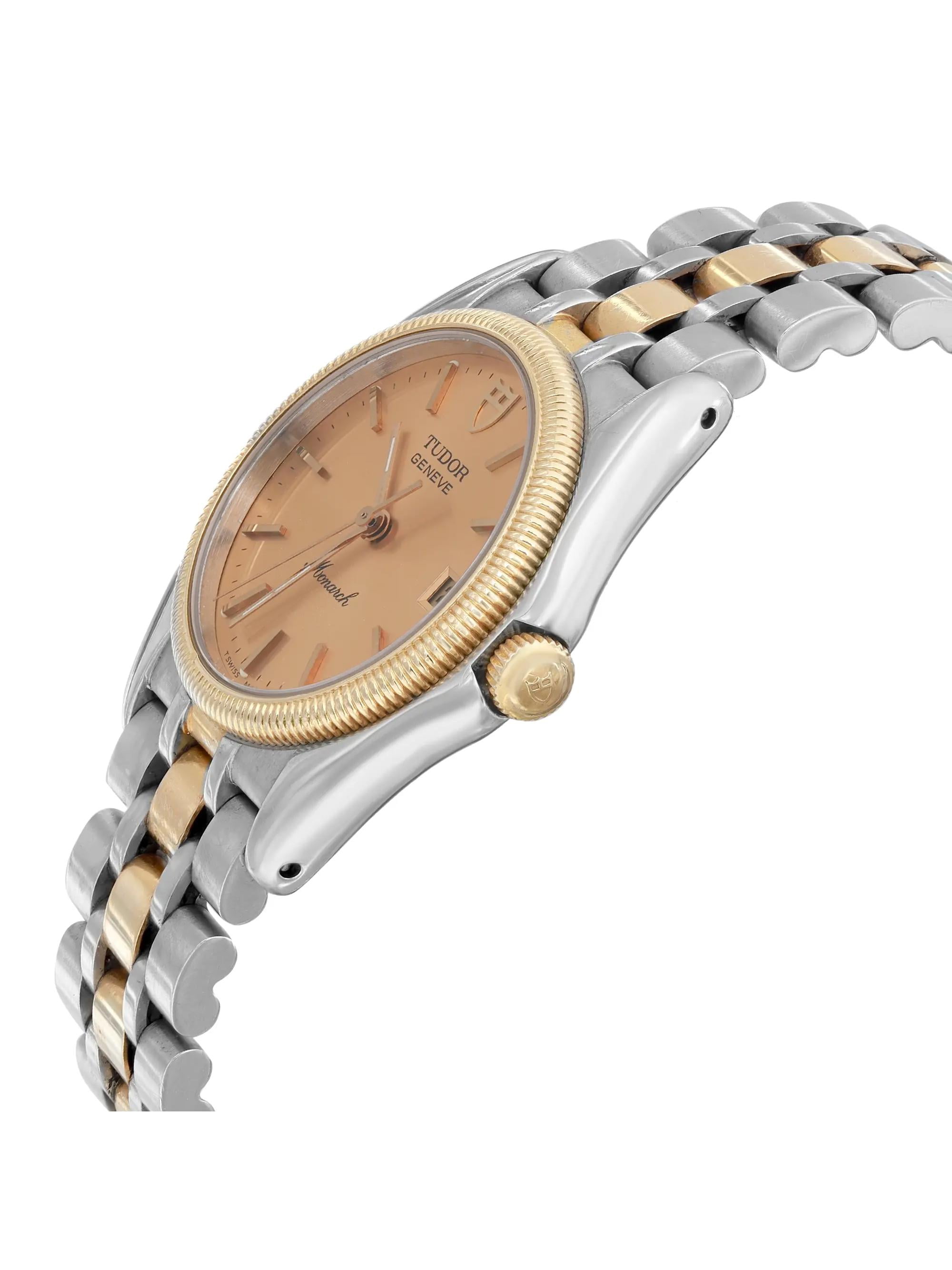 Tudor Geneve Monarch 34mm Steel 18K Gold Champagne Dial Quartz