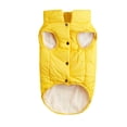 thumbnail image 3 of Namzi Chaqueta de invierno cortavientos para perros, abrigo cálido para perros, ropa para mascotas con 2 capas forradas de polar para perros pequeños, medianos y grandes (S, amarillo)., 3 of 4