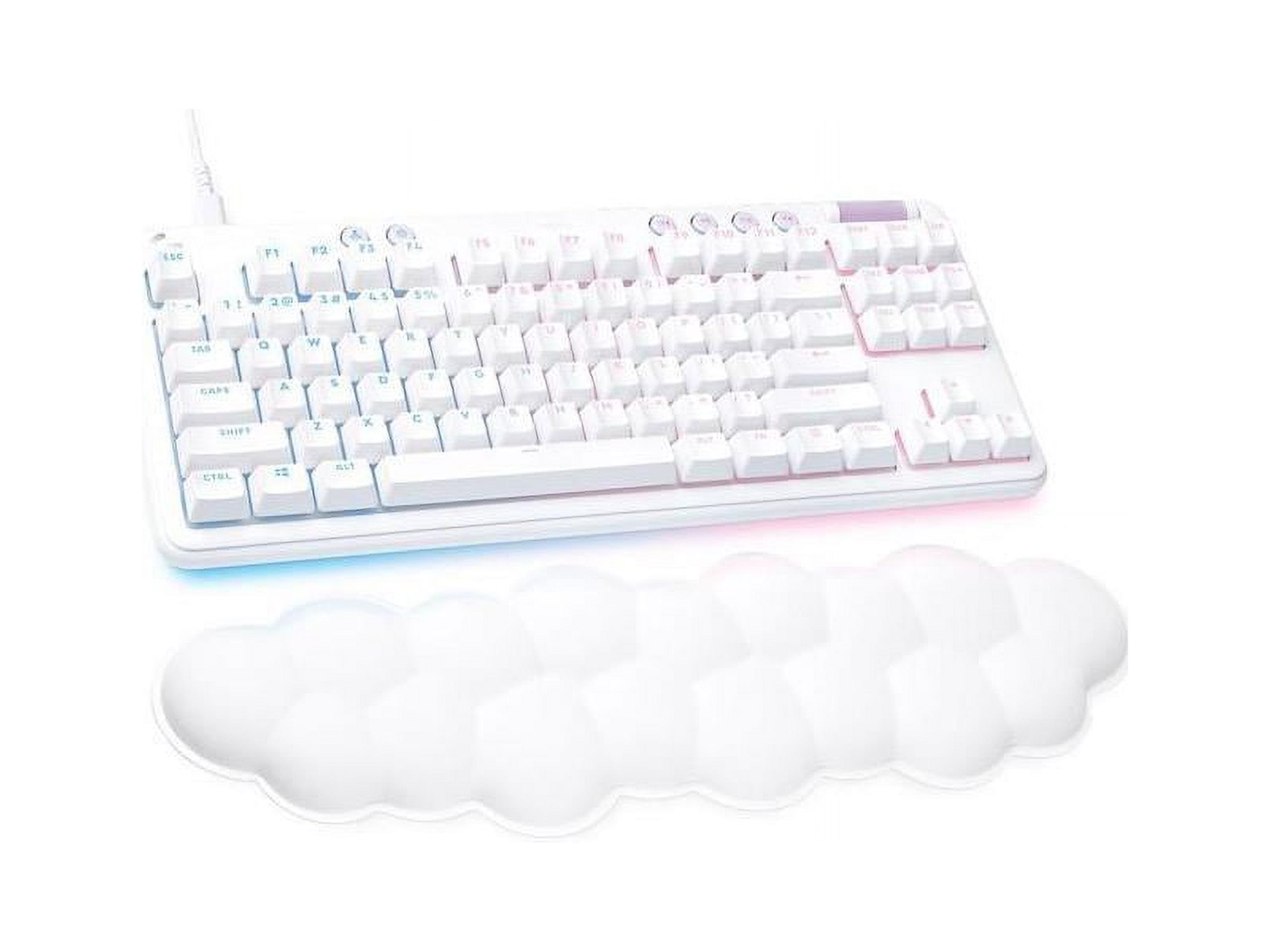 Logitech G713 Wired Mechanical Gaming Keyboard with LIGHTSYNC RGB Lighting, Clicky Switches (GX Blue), White Mist