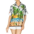 thumbnail image 6 of HAPPY BAY Women's Casual Beach Hawaiian Blouse Shirt Summer Button Down Short Sleeve Dress Tops Tee Shirts Blouses for Women M Water Surfing, Grey, 6 of 6
