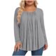 thumbnail image 1 of Mujeres de Manga Larga Tops Casual de Moda Gradiente Impresión Cuello Redondo Plegado Tamaño Superior para Uso Diario Y de Fiesta, 1 of 5