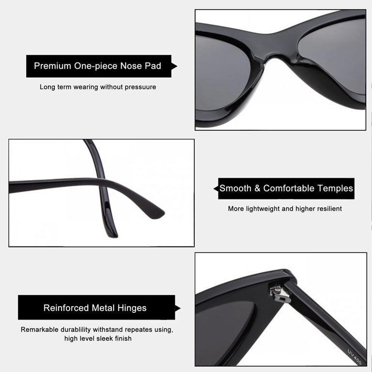 Polarized Cat Eye Sunglasses, Retro Cateye Sun Glasses with Metal Temples Amazon.com: MEETSUN Retro Small Cat Eye Sunglasses for Women  main image 2
