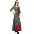 thumbnail image 4 of Phagun Ethnic Women Solid Pattern Anarkali Kurti Top Rayon Tunic Dress Designer, 4 of 5
