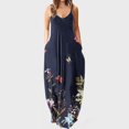thumbnail image 2 of Maxi Robes d'Été Bretelles Spaghetti Robe Grande Taille Décontractée Plage Boho Robe de Soleil avec Poches, 2 of 5