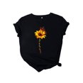 thumbnail image 1 of Innerwin T-Shirt Papillon Imprimé Lettres pour Femmes Manches Courtes Basiques Noir 3TG, 1 of 5