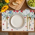 thumbnail image 4 of Independence Day Placemats Set of 6, 4th of July Star Eucalyptus Leaf Burlap Placemats for Dining Table, Place Mats for Kitchen Tabletop, Waterproof Wipeable Dining Table Mats Set, 4 of 9