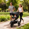 thumbnail image 2 of INFANS Jogging Stroller, Jogger Travel System with Shock Absorbing Suspension Dining Plate Cup Holder Adjustable Backrest, Lightweight Baby Strollers for Newborn, 2 of 9