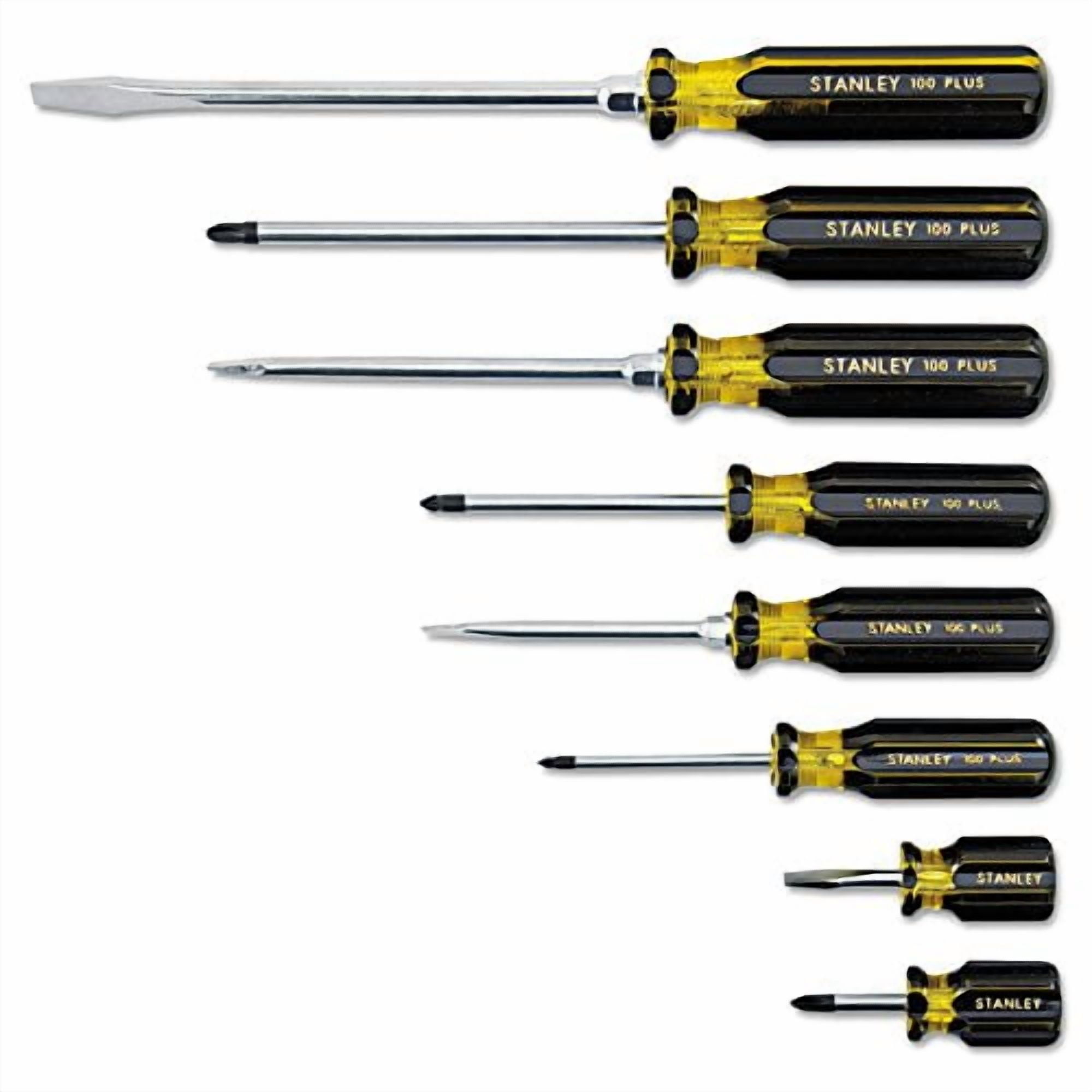 Stanley Tools B248198 Stanley 66-158-A 100 Plus Screwdriver Set - 8 Piece