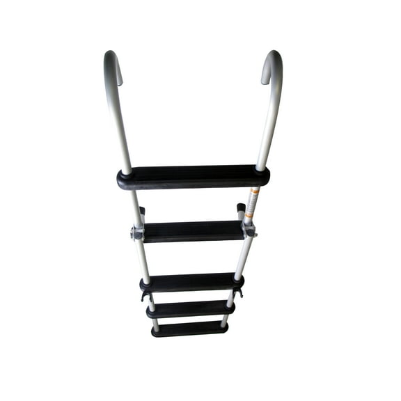 Pactrade Marine Pontoon Boat Removable Folding Ladder 5 Step Anodized Aluminum Tubing 300lbs