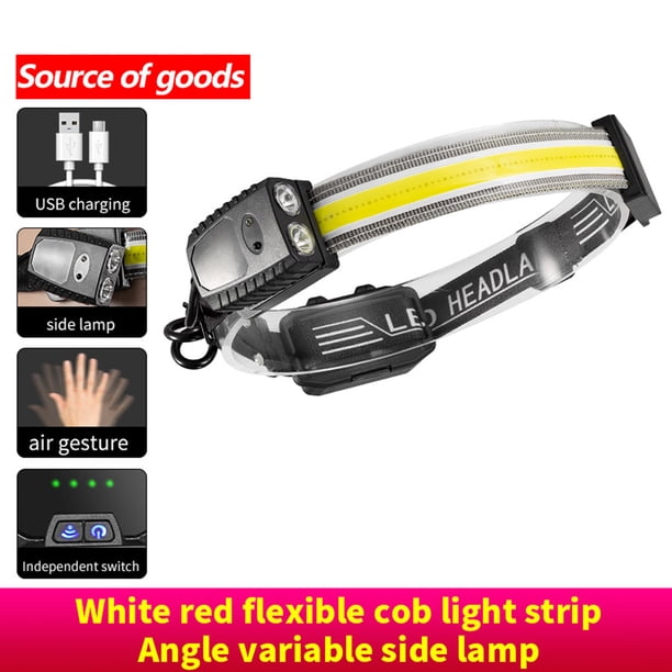 Faro COB LED Sensor Linterna Recargable Mini Linterna Camping Antorcha (A) Wdftyju Para estrenar