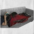 thumbnail image 6 of Abstract Soft Flannel Fleece Throw Blanket, Spanish Musician Portugal Hand Made Guitar with Romance Theme Love Rose, Cozy Plush for Indoor and Outdoor Use, 50" x 70", White Ruby, by Ambesonne, 6 of 6