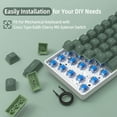 thumbnail image 5 of 117 Key Custom PBT Keycap Set Double Shot OEM Profile for 61/68/87/98/100/104Key Compact TKL 60% or Full Size Cherry MX Gateron Kailh Outemu Cross Type Switch US Layout Mechanical Keyboard DIY(Green), 5 of 7