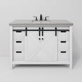 thumbnail image 5 of Marsyas 48 in W x 22 in D White Bath Vanity, Grey Quartz Countertop and Faucet Set, 5 of 10
