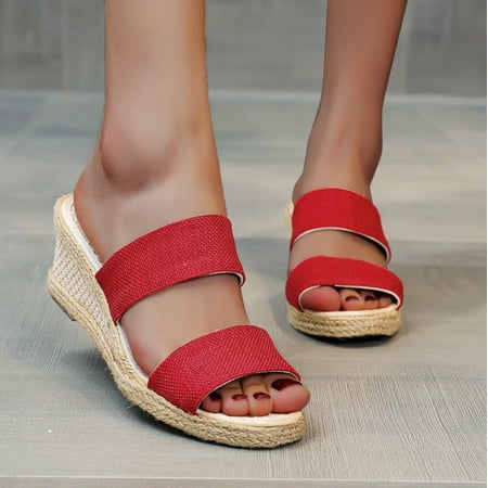 

Alueeu Women s slipper Fashion Women s Casual Shoes Breathable Slip-on Outdoor Leisure Wedges Slippers