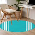 thumbnail image 4 of Farmhouse Aqua 3FT Round Area Rugs for Living Room White Stripe Ultra-Thin Non-Slip Round Rugs Machine Washable Low Pile Circle Carpet for Bedroom Kitchen Nursery, 4 of 9