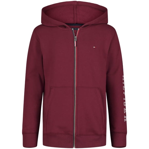 Sudadera con capucha Tommy Hilfiger para niños, manga larga, forro polar, cierre completo, 8 años