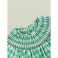 thumbnail image 6 of Baby Toddler Girl Summer Romper 0 3 6 12 18 24 Months 2T 3T Classic Short Sleeve Plaid Print Smocked Bodysuit Newborn Playsuit, 6 of 9