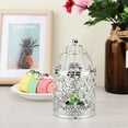 thumbnail image 4 of Silver Plated Iron Artisanal Home Decor for Aesthetic Lighting Hollow Bird Cage Candle Holder, 4 of 7