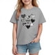 thumbnail image 2 of Blusas y camisas de manga corta con cuello redondo para niños y niñas, camisetas gráficas de manga corta, blusas con estampados bonitos para la temporada escolar., 2 of 9
