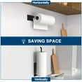thumbnail image 4 of NIFFGAFF Towel Paper Holders Wall Mount: Kitchen and Bathroom Self Adhesive Rack, Holder for Cabinet Counter, Under Cabinet Hanging Shelf, Toilet Paper Hanger, Aluminum, Black, 4 of 5
