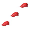 thumbnail image 2 of Guardoinrt Peaked Cap Chic And Stylish Warm And Soft Available In Various Colors Flat Cap red 3Set, 2 of 6
