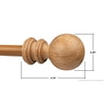 thumbnail image 3 of Amos Natural Farmhouse Real Oak Wood Finial  28”-48” Curtain Rod Set, 3 of 6