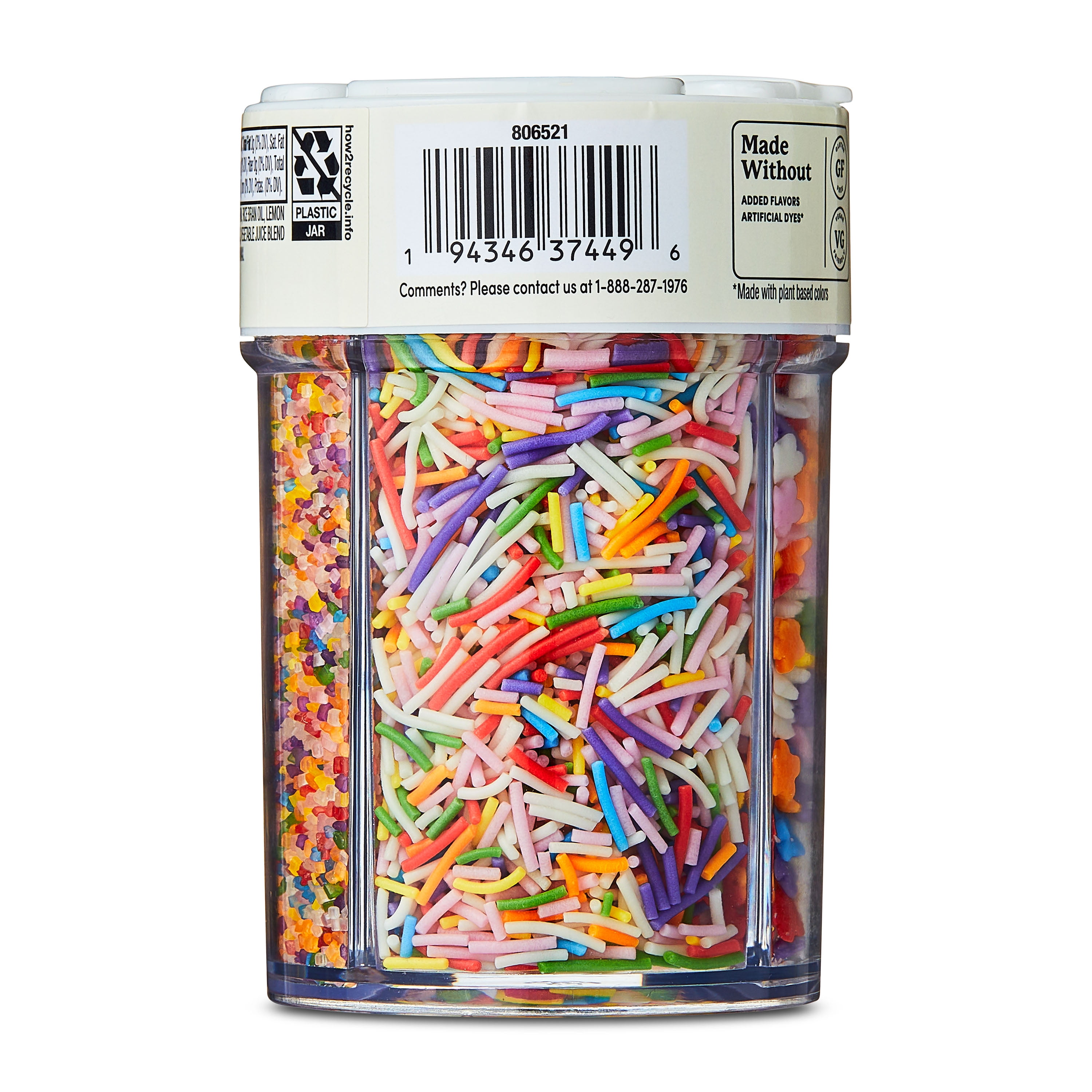 bettergoods 4-Cell Rainbow Multicolor Sprinkles, 3.9 oz