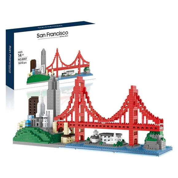 Komvoor Architecture Skylines Micro Mini Block San Francisco Building Model Set Juguete presente para niños y adultos a partir de 14 años 1610 piezas