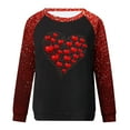thumbnail image 4 of Womens Hearts Print Tunic Tops Crewneck Raglan Long Sleeve Loose Valentines Day Sweatshirts Pullover Blouses (XL, Red B), 4 of 4