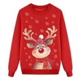 thumbnail image 4 of Fiaer Christmas Sweatshirts for Family Trendy Reindeer Printed Crew Neck Xmas Pullover Plus Size Long Sleeve Baggy Comfort Holiday Tops Kid 6Y, 4 of 4