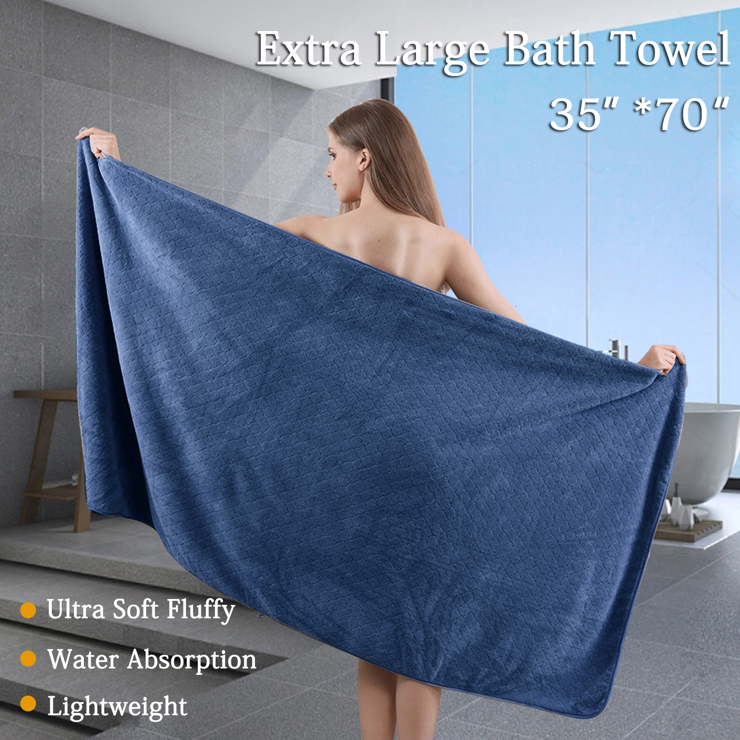COVINA Home 4-Pack Bath Towel Set Microfiber Bathroom Towel Set Ultra Soft Plush Oversized Towels Adult Luxury Bath Sheet