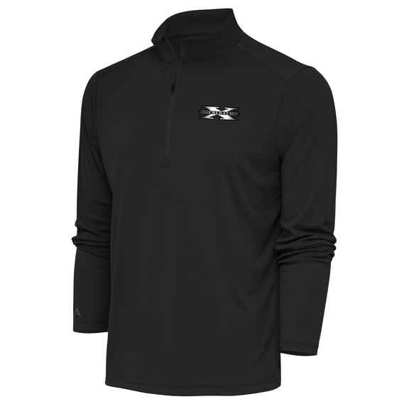 Men's Antigua  Heather Black D-Generation X Tribute Quarter-Zip Pullover Top