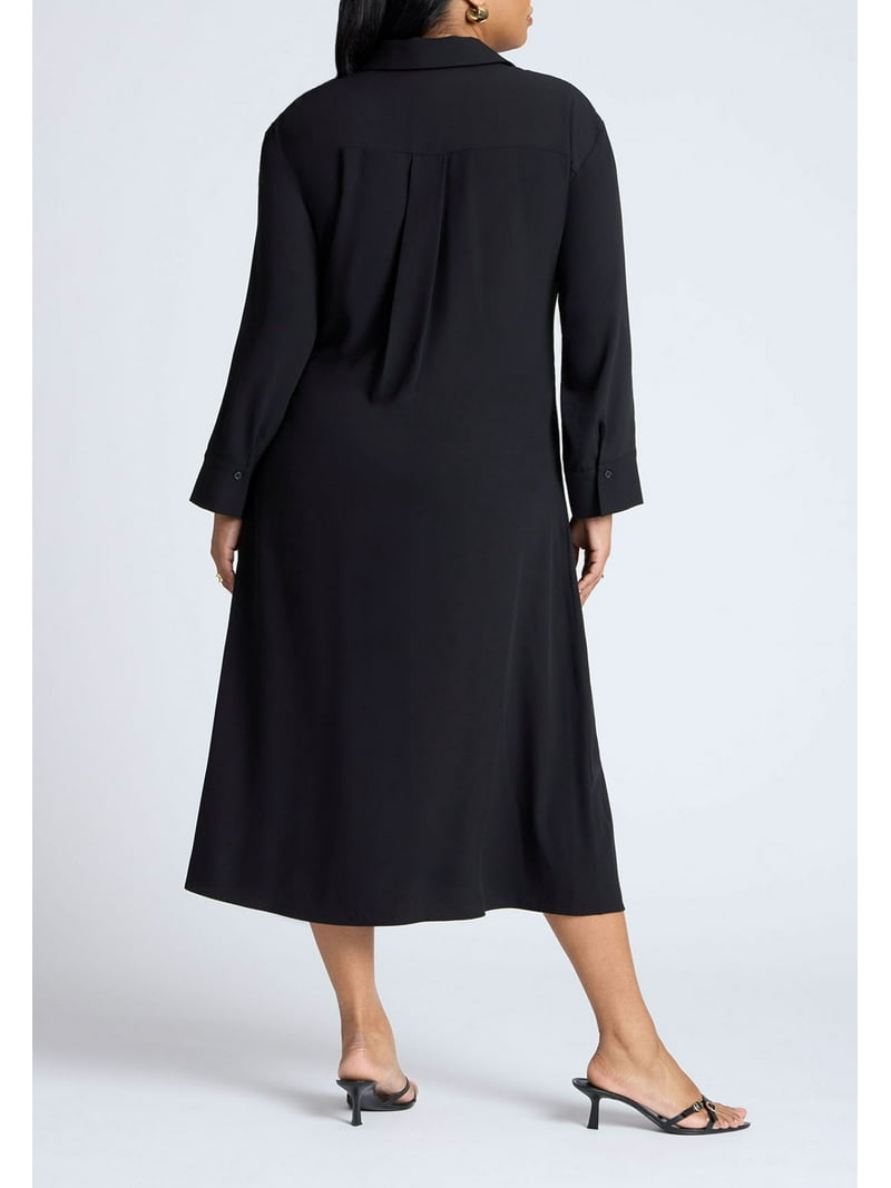 smocked long sleeve dress Cinched Cuff Floral Print Smocked Dress