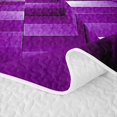 thumbnail image 5 of Castle Fairy Geometric Cube Tunnel Bed Spread Queen 3pcs,Minimalist Block Queen Coverlet Set,Violet Black,1 Quilt and 2 Pillowcases, 5 of 7