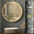 thumbnail image 5 of LUVODI Modern Led Bathroom Mirror Gold Aluminum Framed LED 3-Color Light Anti-Fog Mirror 24in Round, 5 of 13