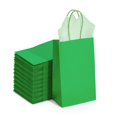 thumbnail image 1 of Bolsas de papel DjinnGlory Green de 9 x 14 x 8 cm con asas, paquete de 100, 1 of 9
