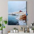 thumbnail image 4 of Red Cabin Winter Landscape Canvas Print, Snowy Scenery Wall Art for Living Room Bedroom Dining Room Office Hotel Decor, 4 of 8